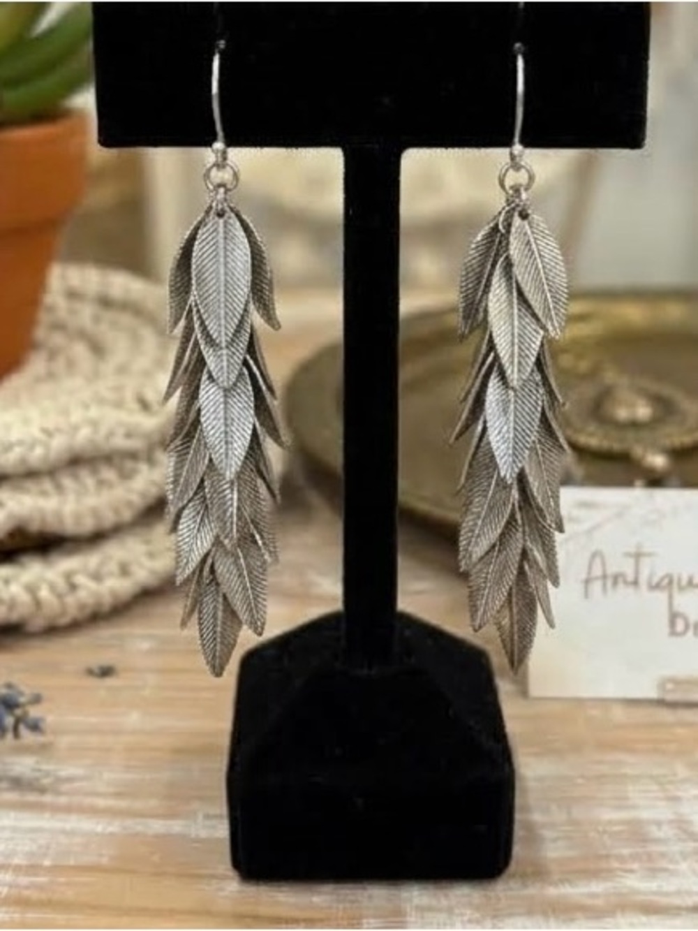 Vintage Leaf Cascade Drop Earrings - Lightweight Women Jewelry
